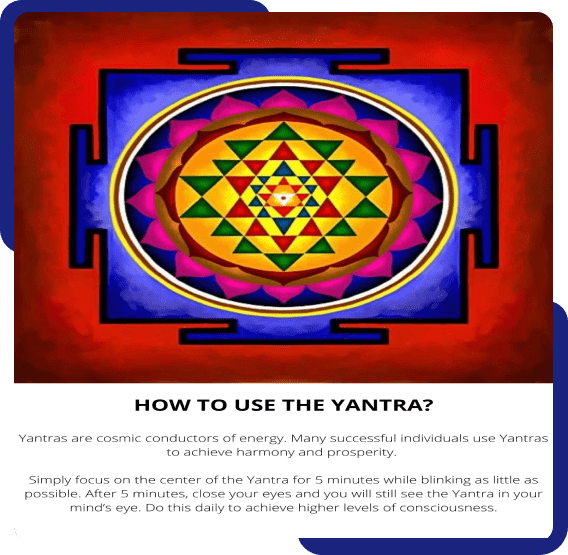 A picture of the yantra with instructions.